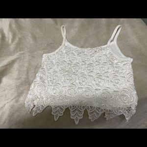 Short Lacey crop top.